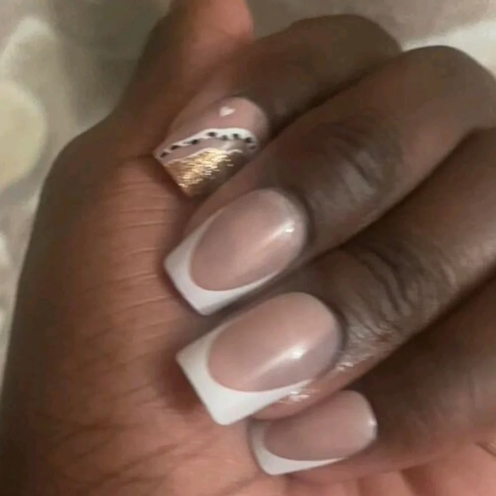 2/$16 Boho Leaf French Manicure Press On Nails